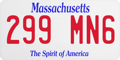 MA license plate 299MN6