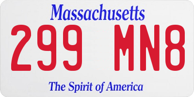 MA license plate 299MN8