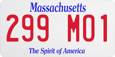 MA license plate 299MO1