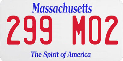MA license plate 299MO2