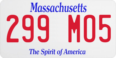 MA license plate 299MO5