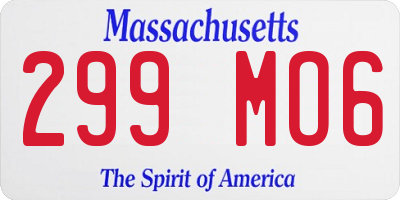 MA license plate 299MO6