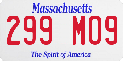 MA license plate 299MO9