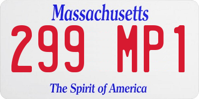 MA license plate 299MP1