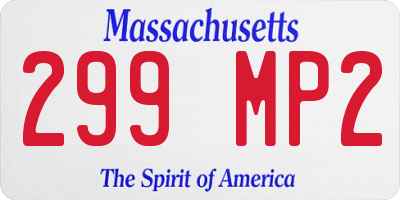 MA license plate 299MP2
