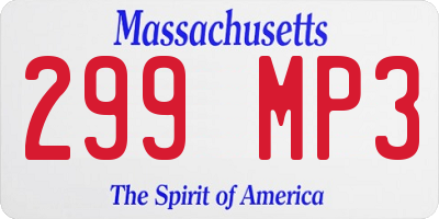 MA license plate 299MP3