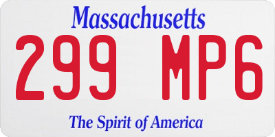 MA license plate 299MP6