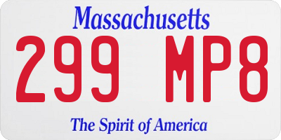 MA license plate 299MP8