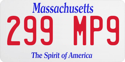 MA license plate 299MP9
