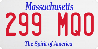 MA license plate 299MQ0