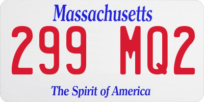 MA license plate 299MQ2