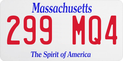 MA license plate 299MQ4