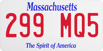 MA license plate 299MQ5