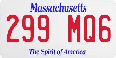 MA license plate 299MQ6