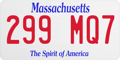 MA license plate 299MQ7