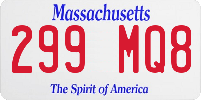 MA license plate 299MQ8