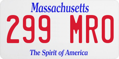 MA license plate 299MR0