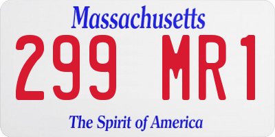 MA license plate 299MR1