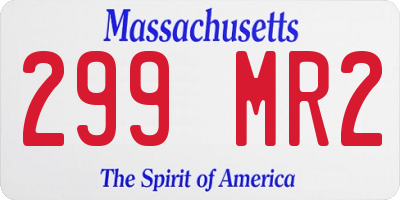 MA license plate 299MR2