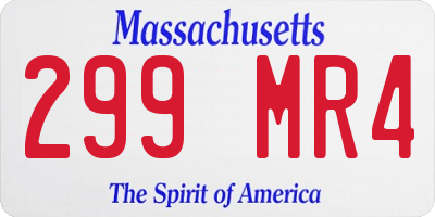 MA license plate 299MR4