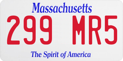 MA license plate 299MR5