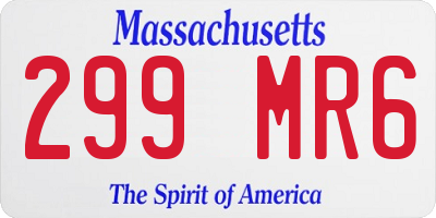 MA license plate 299MR6