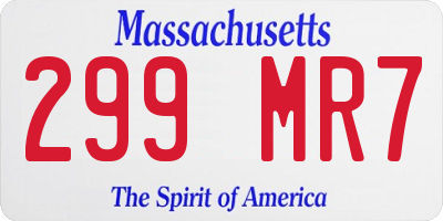 MA license plate 299MR7