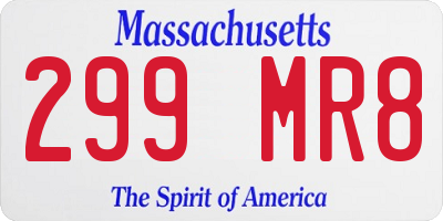 MA license plate 299MR8
