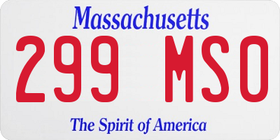 MA license plate 299MS0