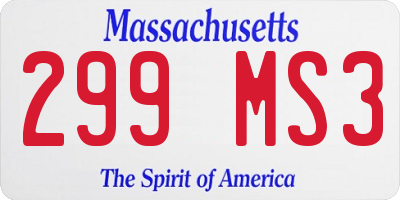 MA license plate 299MS3