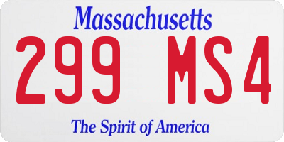 MA license plate 299MS4