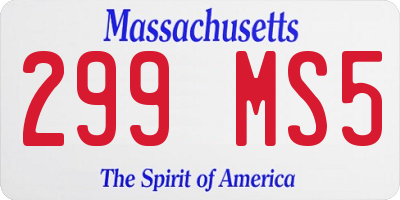 MA license plate 299MS5