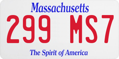 MA license plate 299MS7