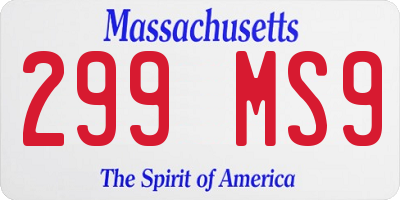 MA license plate 299MS9