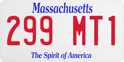 MA license plate 299MT1