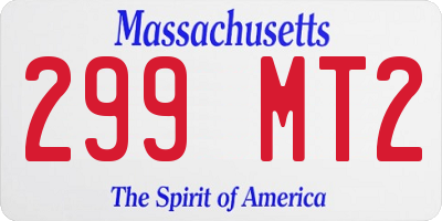 MA license plate 299MT2
