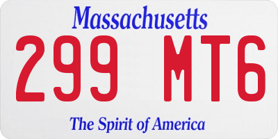 MA license plate 299MT6