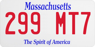 MA license plate 299MT7