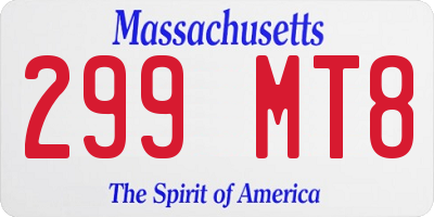 MA license plate 299MT8