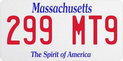 MA license plate 299MT9