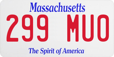 MA license plate 299MU0
