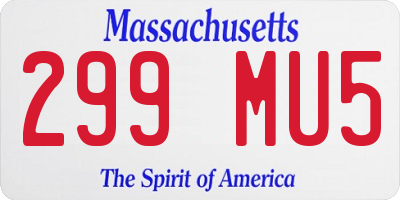 MA license plate 299MU5