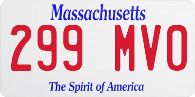 MA license plate 299MV0