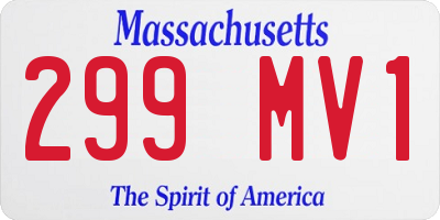 MA license plate 299MV1