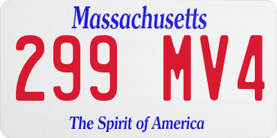 MA license plate 299MV4