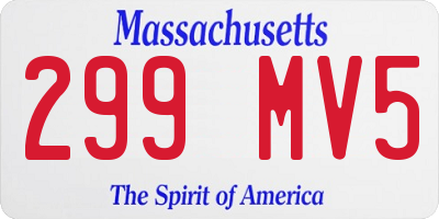 MA license plate 299MV5