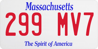 MA license plate 299MV7