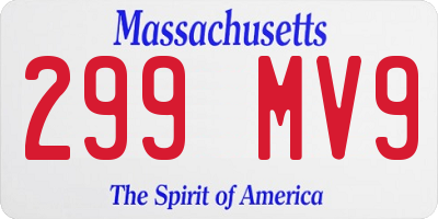 MA license plate 299MV9