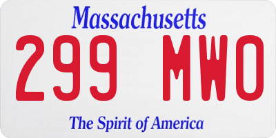 MA license plate 299MW0