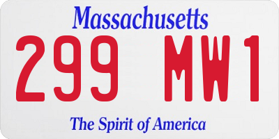 MA license plate 299MW1